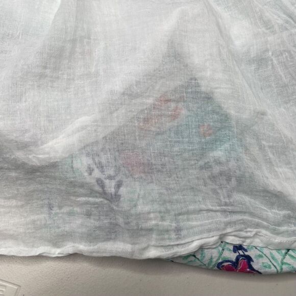 Modaposa Sun Dress Women Medium Turquoise Floral Print 100% Cotton Lined Pockets - Picture 8 of 13